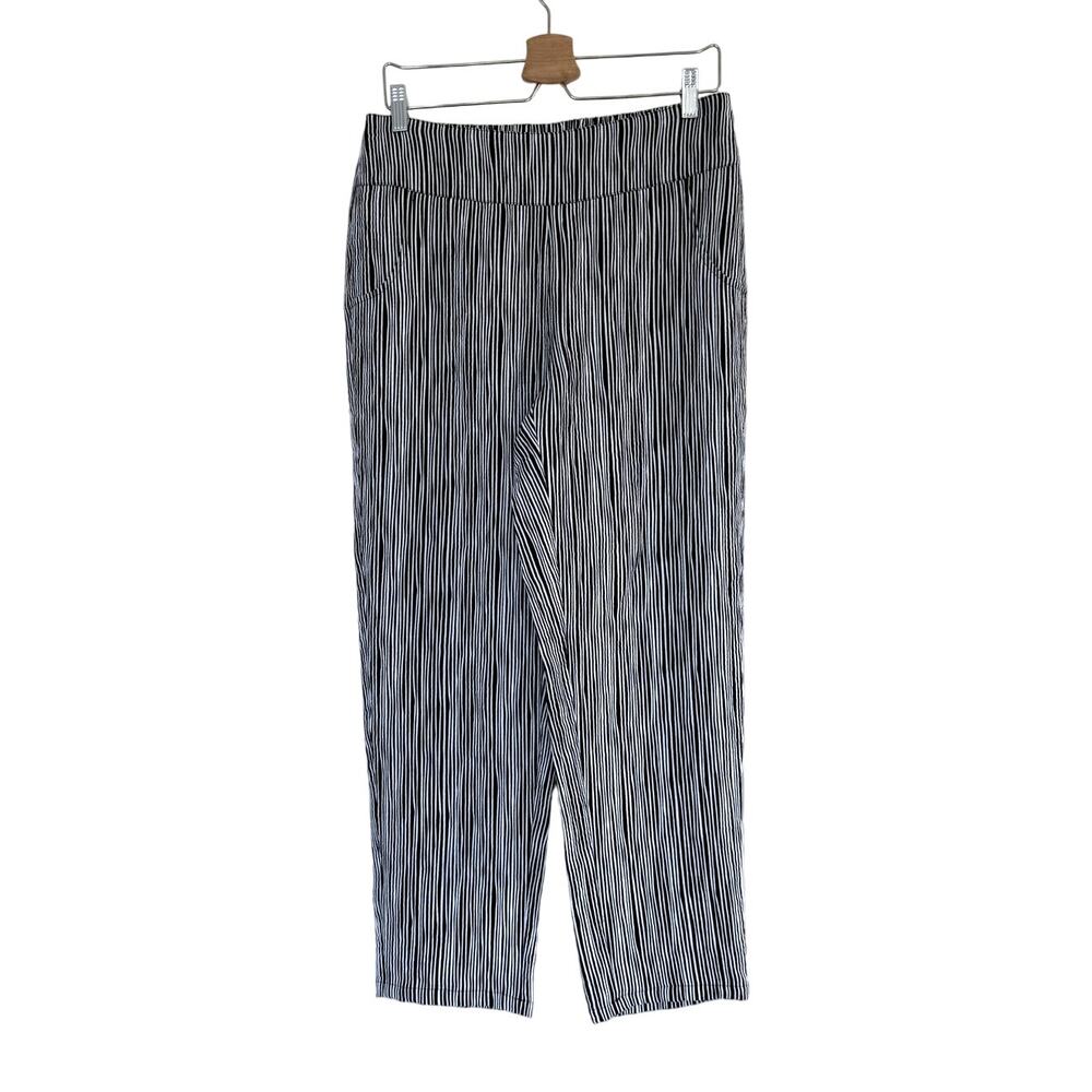 HABITAT black white striped stretch tapered straight pull on pants